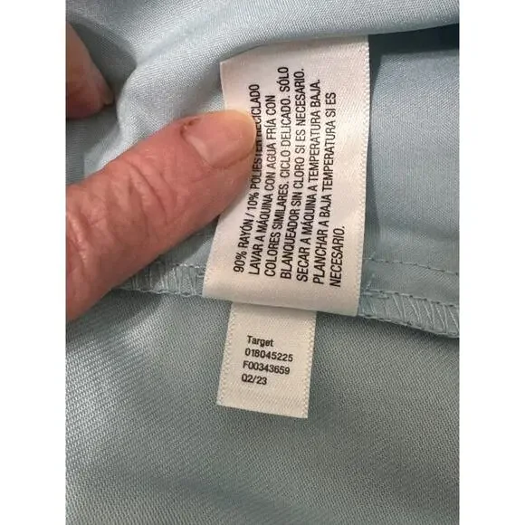 A New Day Women's Light Blue Pleated Wide Leg Trousers Size 12 - Picture 7 of 10